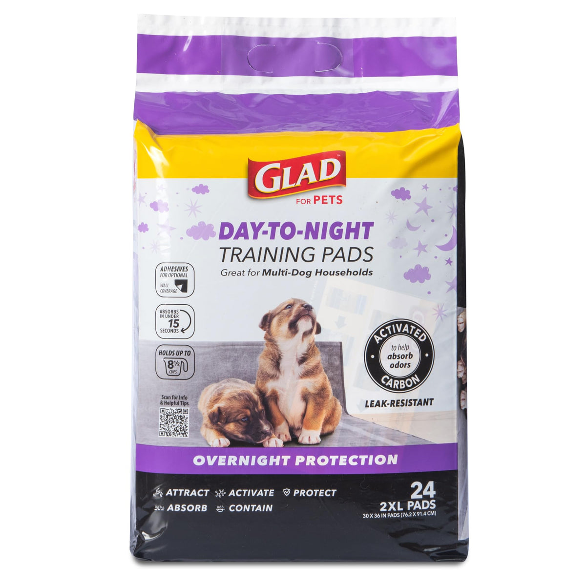Glad almohadillas entrenamiento perros carbón activado para control de olores