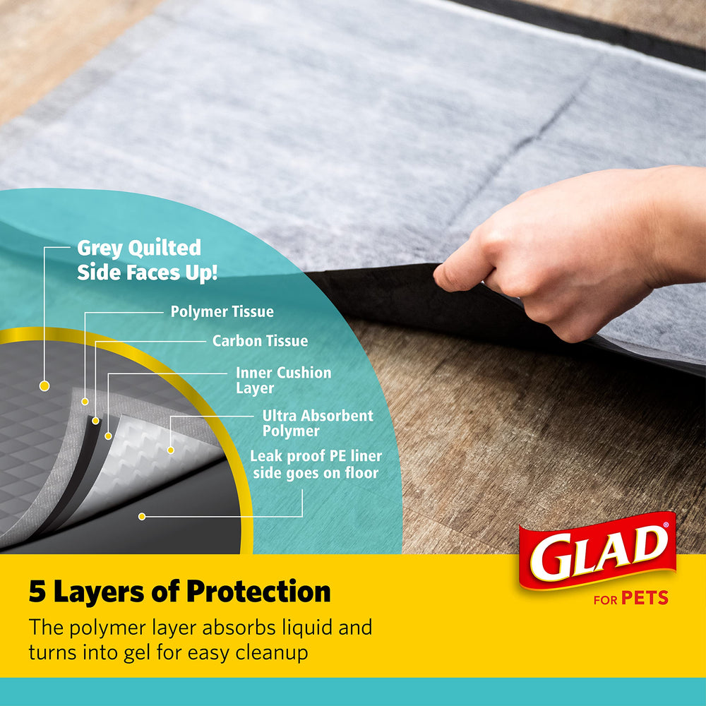 Glad paños control de olor con carbón, ideal para uso diario y entrenamiento.