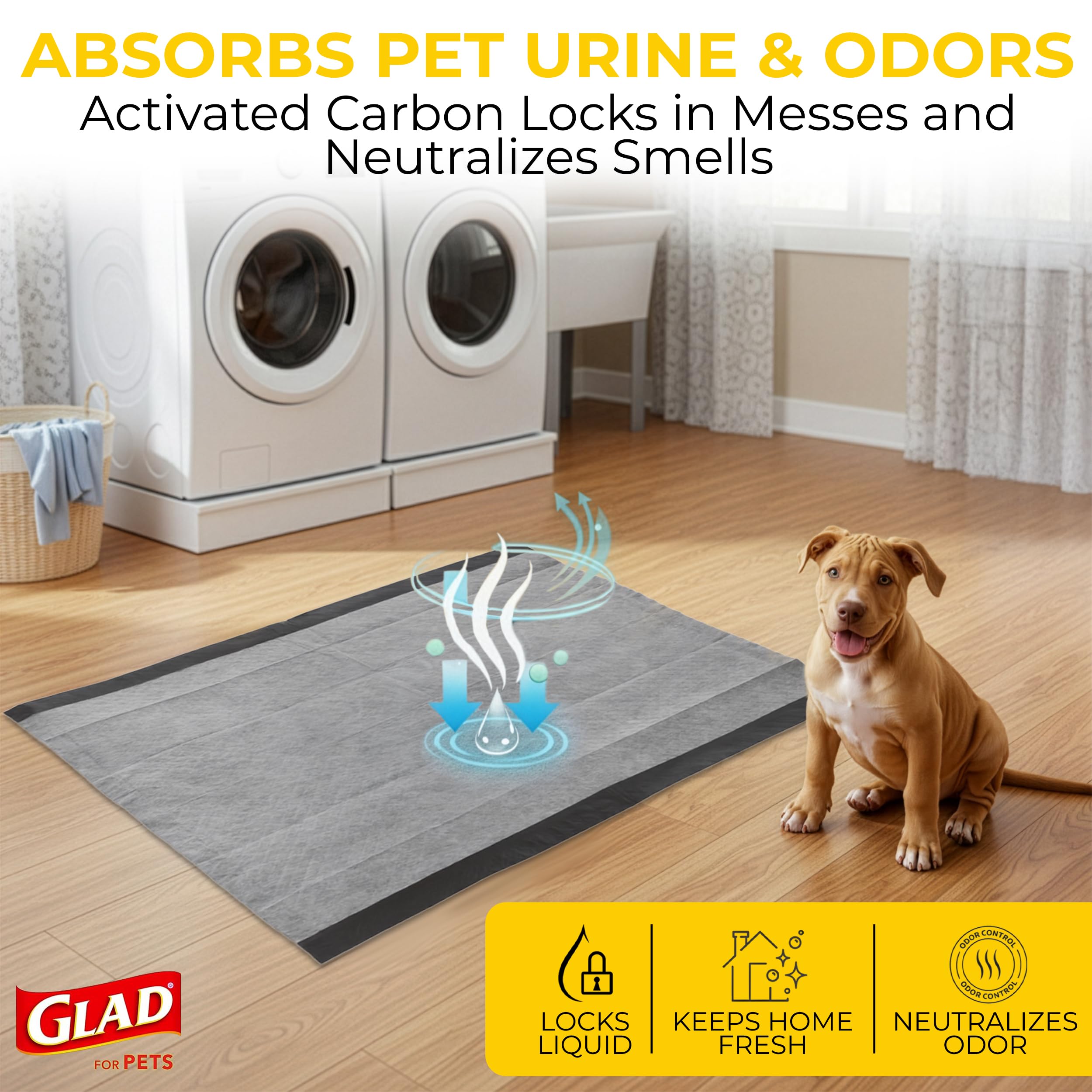 Glad para Mascotas: diseño resistente a fugas que convierte líquido en gel para mayor limpieza.