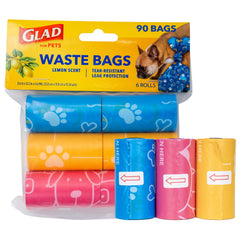 Bolsas Glad para mascotas con aroma a limón para recoger excrementos de forma limpia