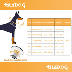 GLADOG collier conique doux, lavable et durable.