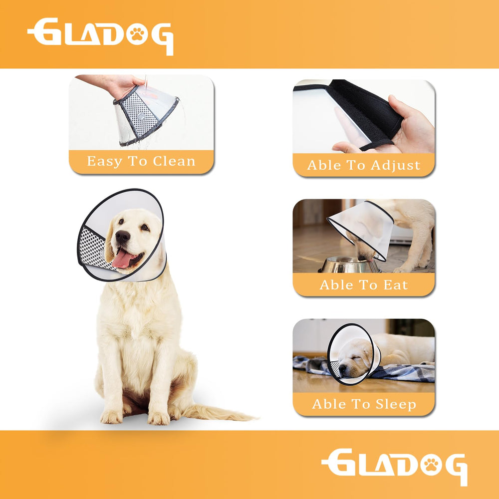 GLADOG protection post-op, cône prévient léchage et irritations locales.
