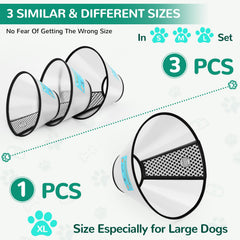 GLADOG cono para perros en tallas múltiples, facilita encontrar la talla adecuada.