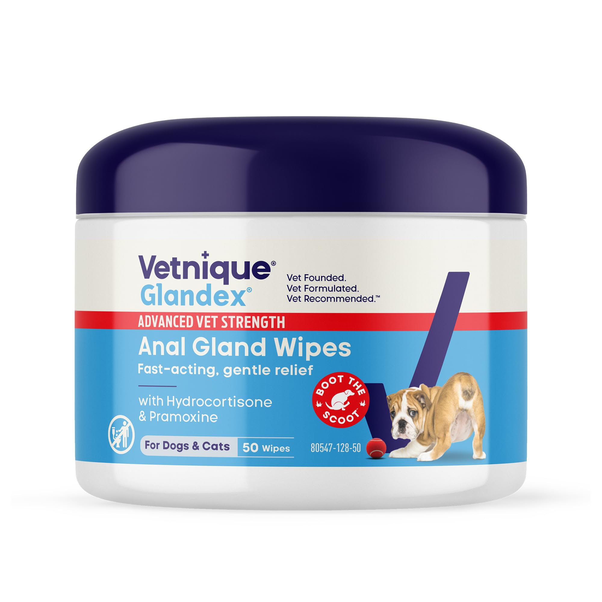 Glandex: toallitas anal para perro, alivio suave de irritación.