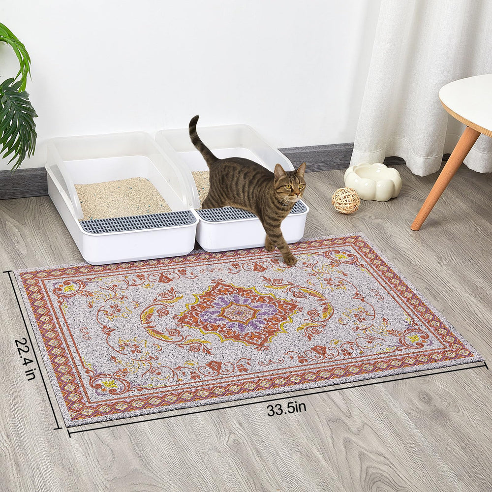 Alfombra Glittme para arena de gato, malla de alta densidad captura la arena caída.