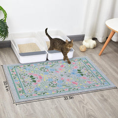 Alfombrilla Glittme captura la arena derramada bajo la caja de arena