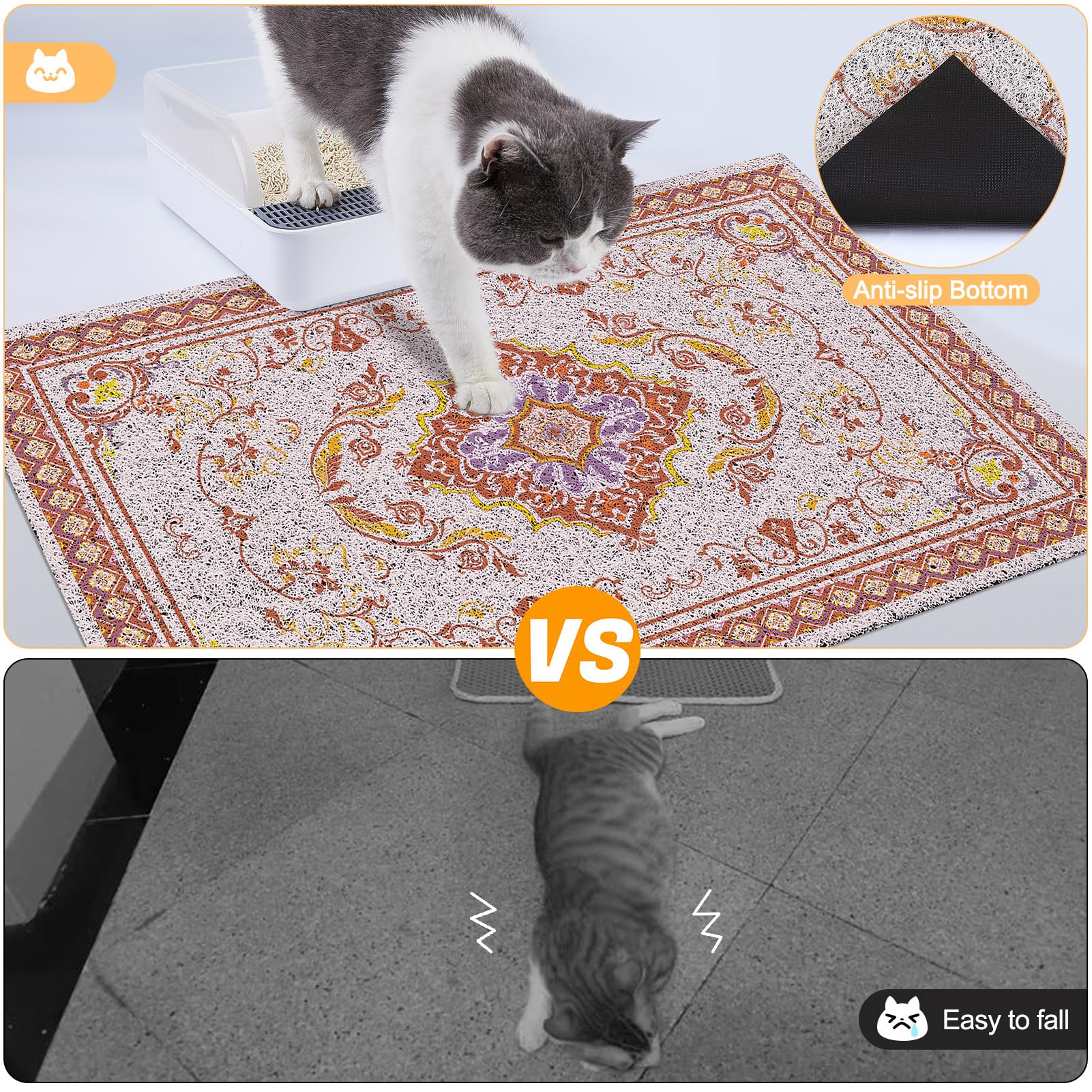 Glittme alfombrilla, dimensiones 24x15 pulgadas para cubrir más área.