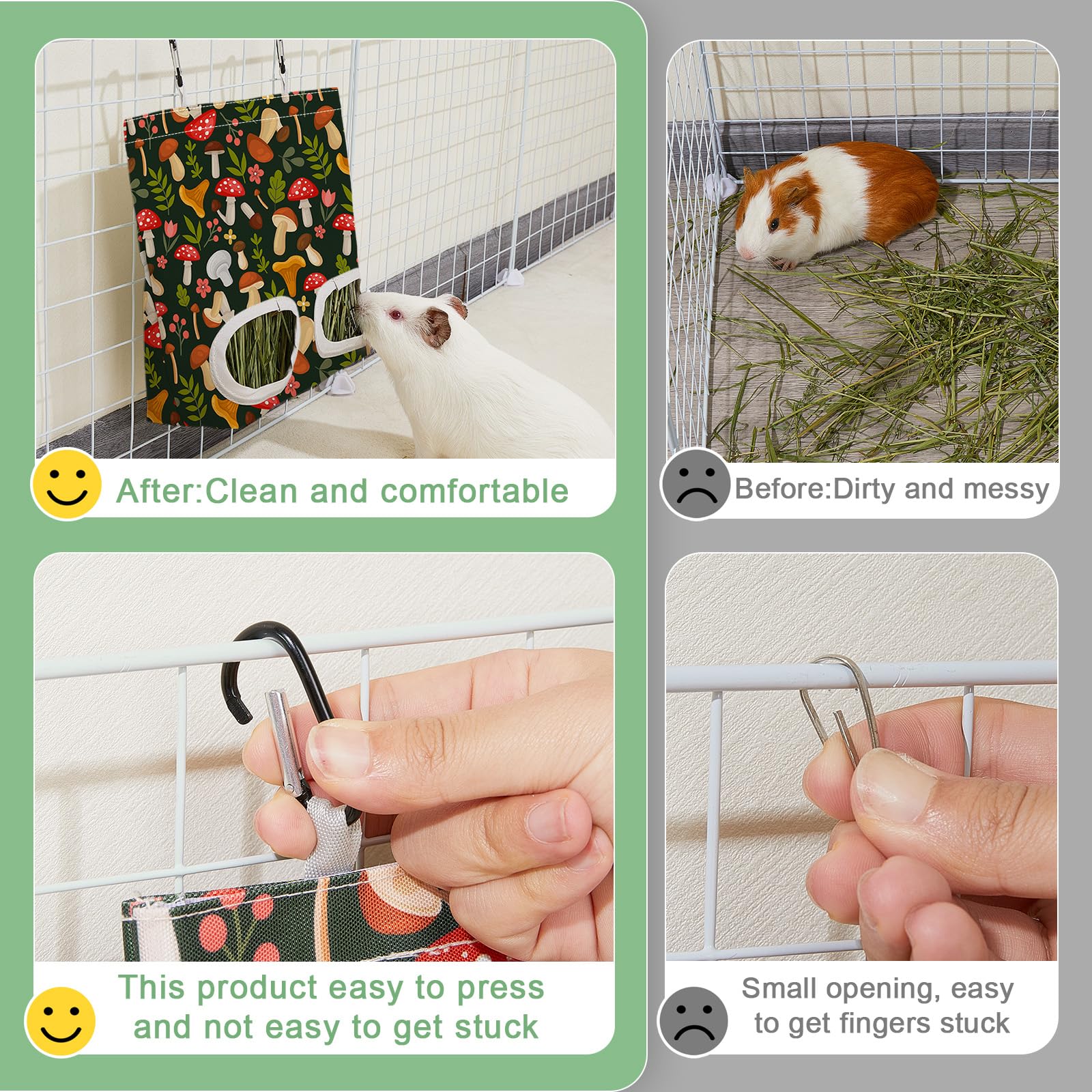 Glittme heno para cobayas 11-5x9 pulgadas, tamaño práctico para mascotas
