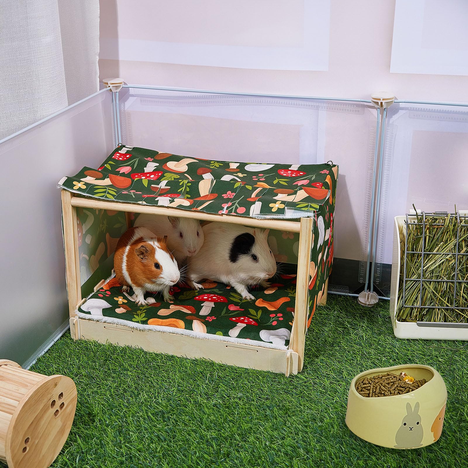 Glittme refugio cobaya con cama interior amplia y cómoda.