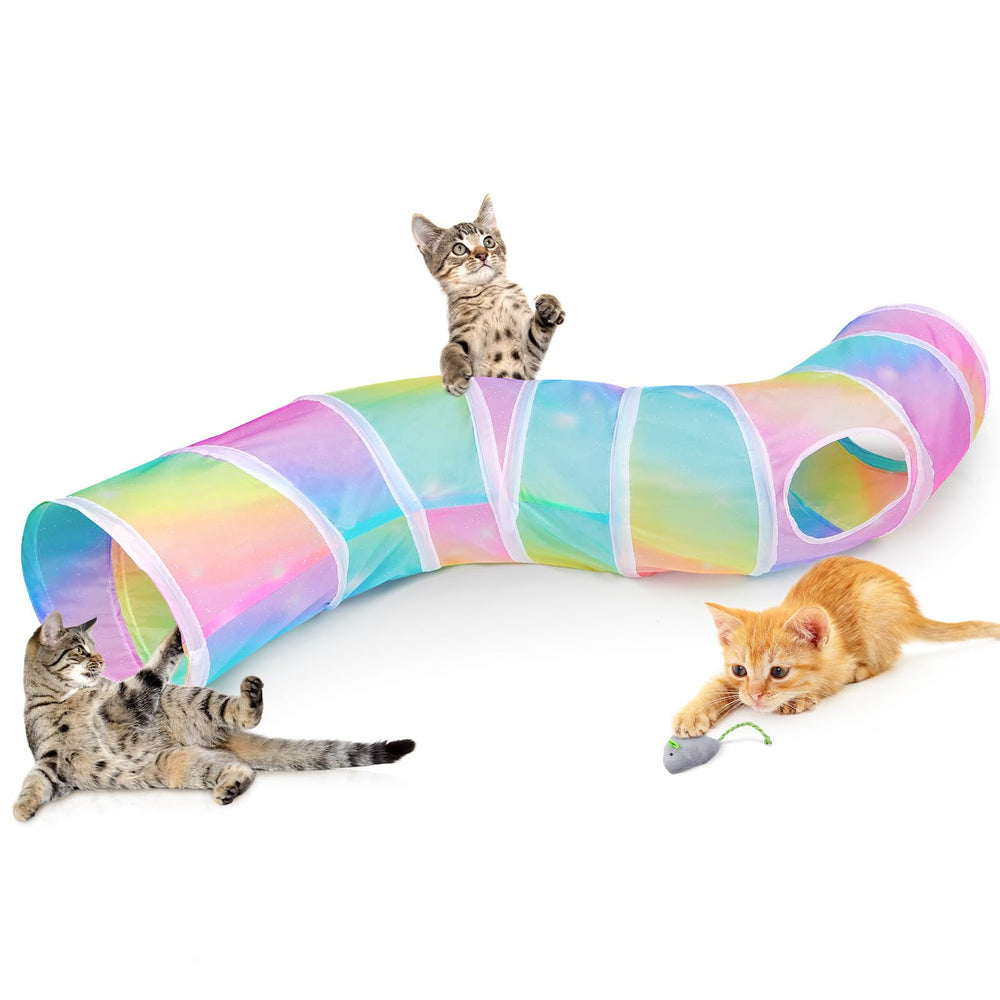 Glittme tunel gato forma S, espacio amplio para moverse y jugar
