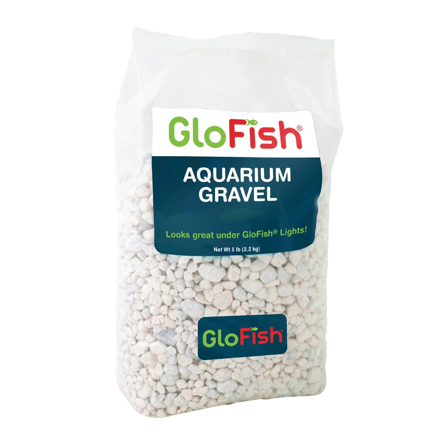 Grava GloFish blanca para acuario añade color vibrante y base estable