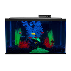 Acuario GloFish de diez galones con iluminación LED para colores fluorescentes