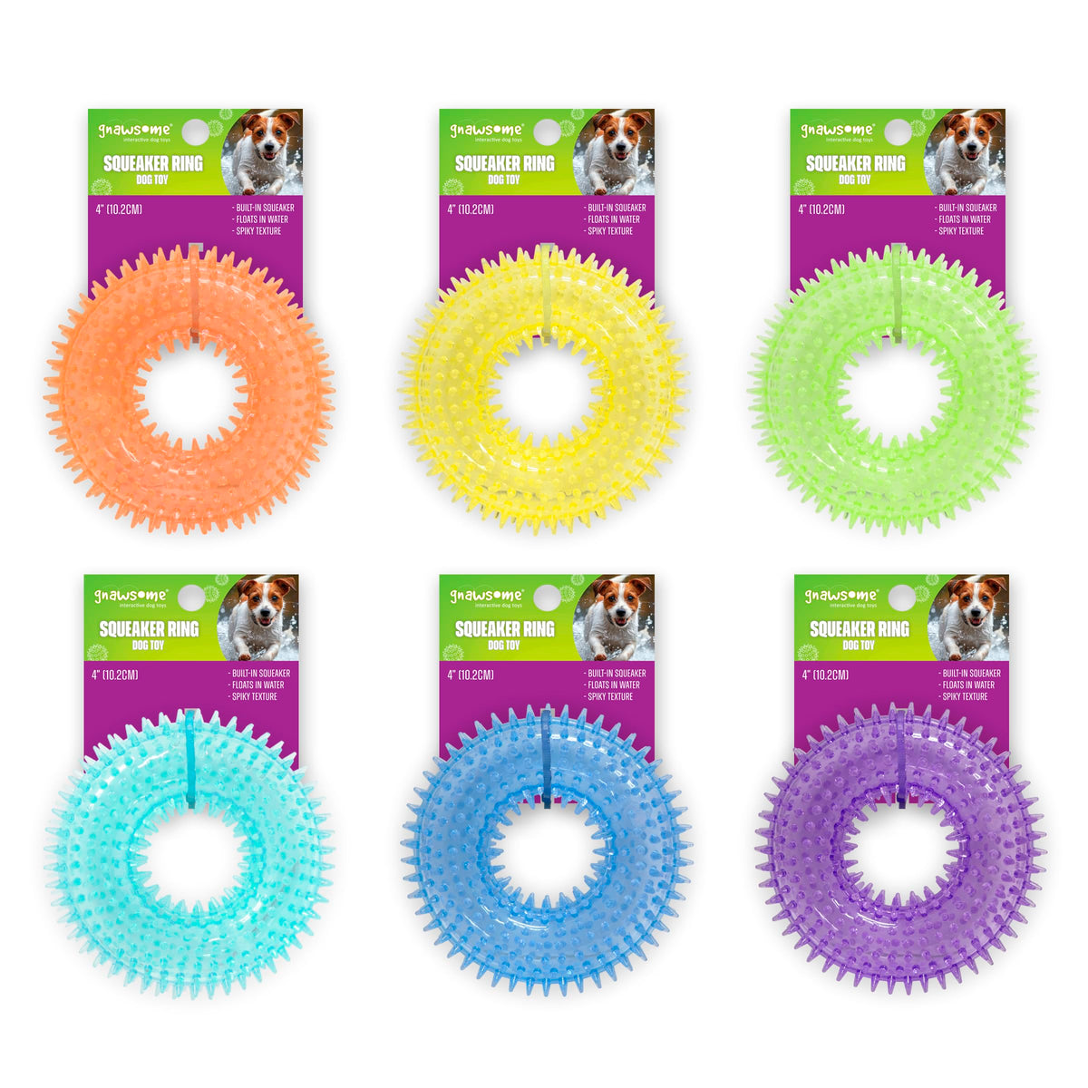 Gnawsome Anillo Espinoso Pequeño, ideal para masticar y juego interactivo