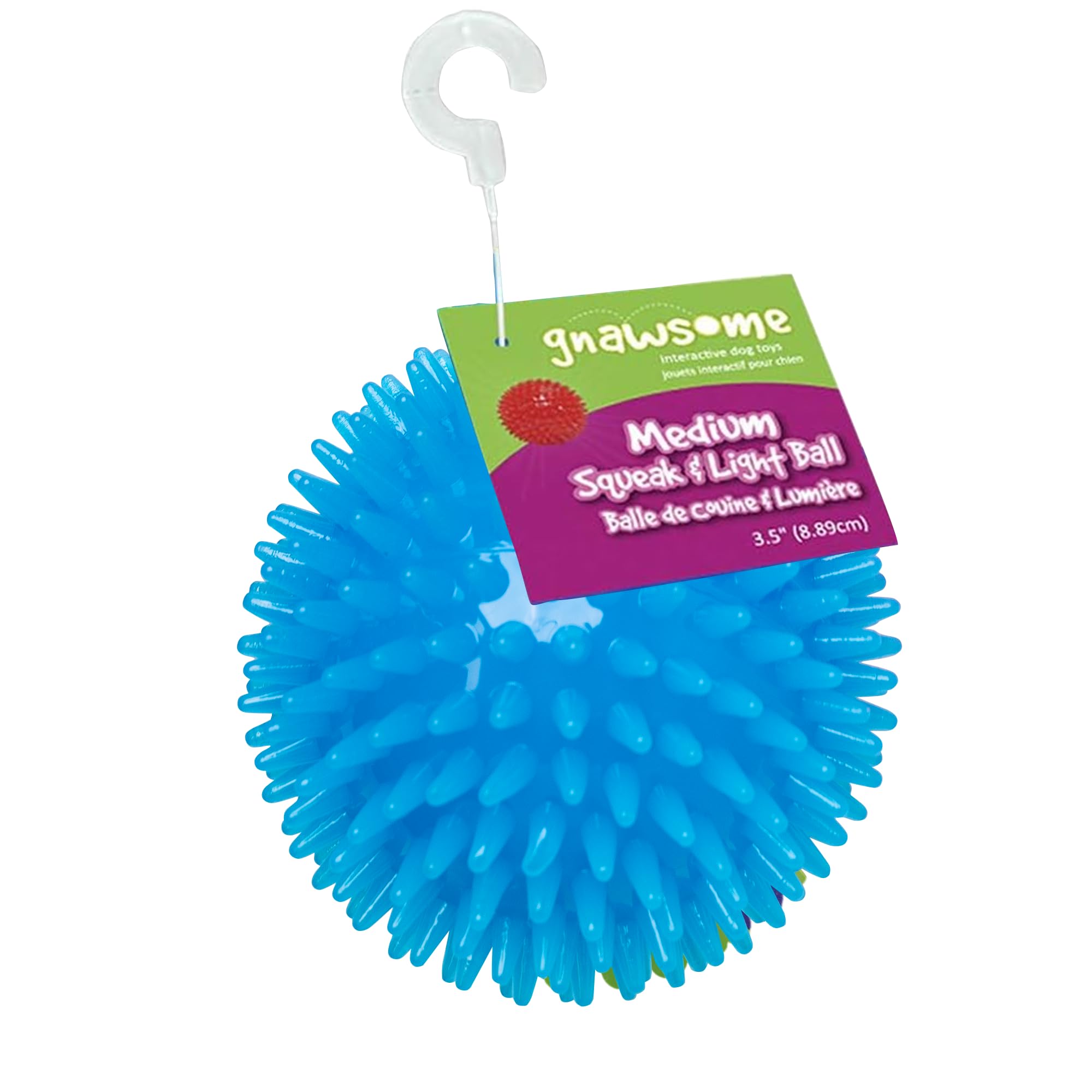 Gnawsome bola espinosa con sonajero para estimular juego seguro.