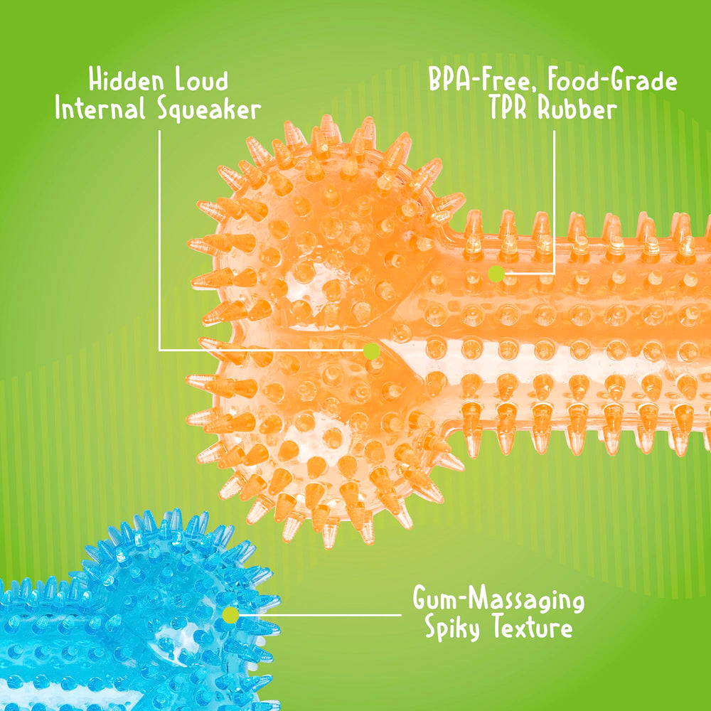 Perro disfruta de Gnawsome Hueso espinoso resistente para masticadores pesados.