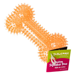 Gnawsome Hueso espinoso con chirrido para masaje de encías y juego.