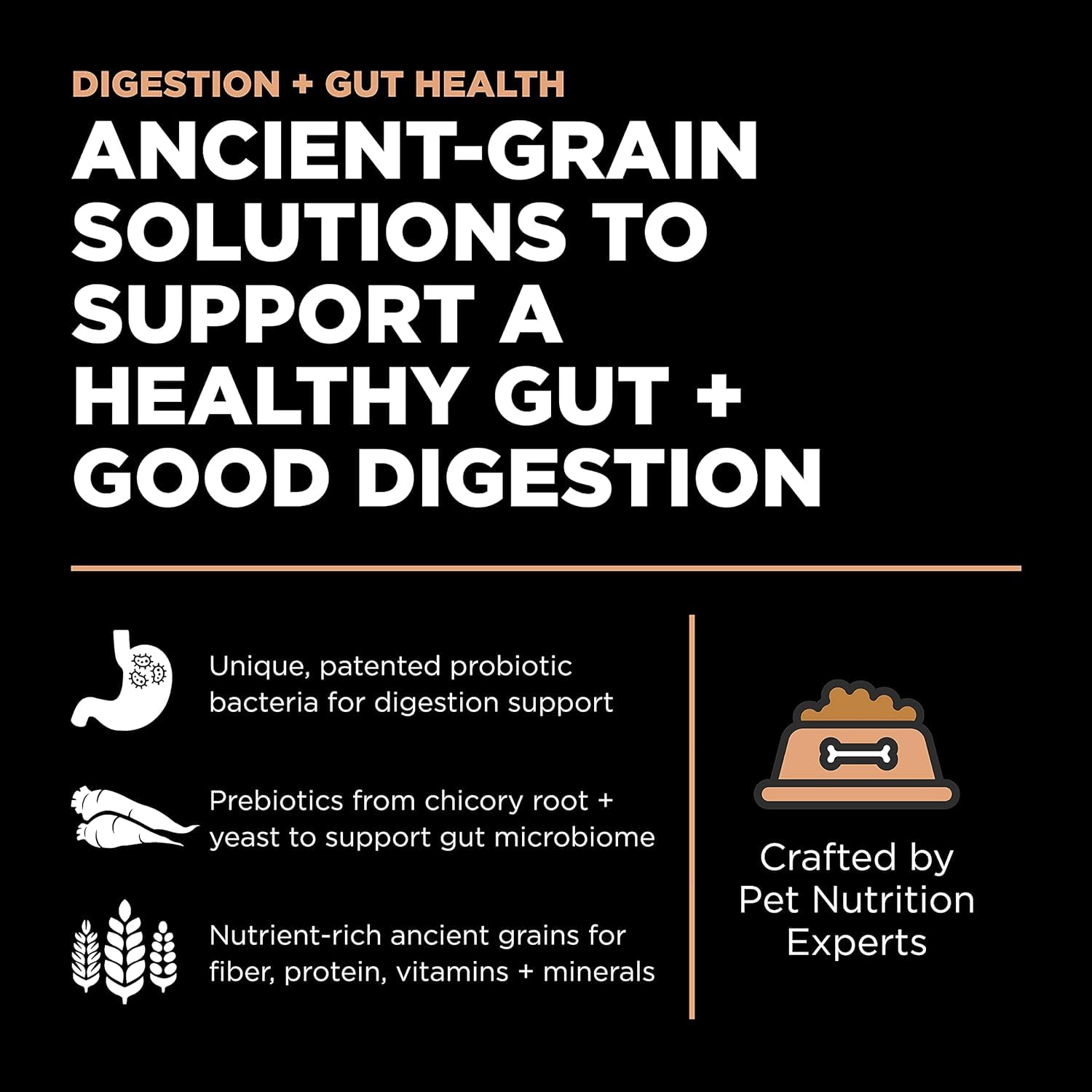 Go! Solutions Digestión resalta fibra de psyllium y chicoria para apoyar la digestión.