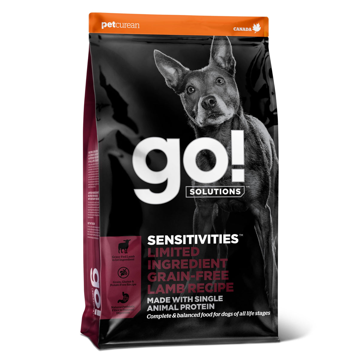 Go! Solutions Sensitivities croquetas de cordero sin granos para estómagos sensibles.