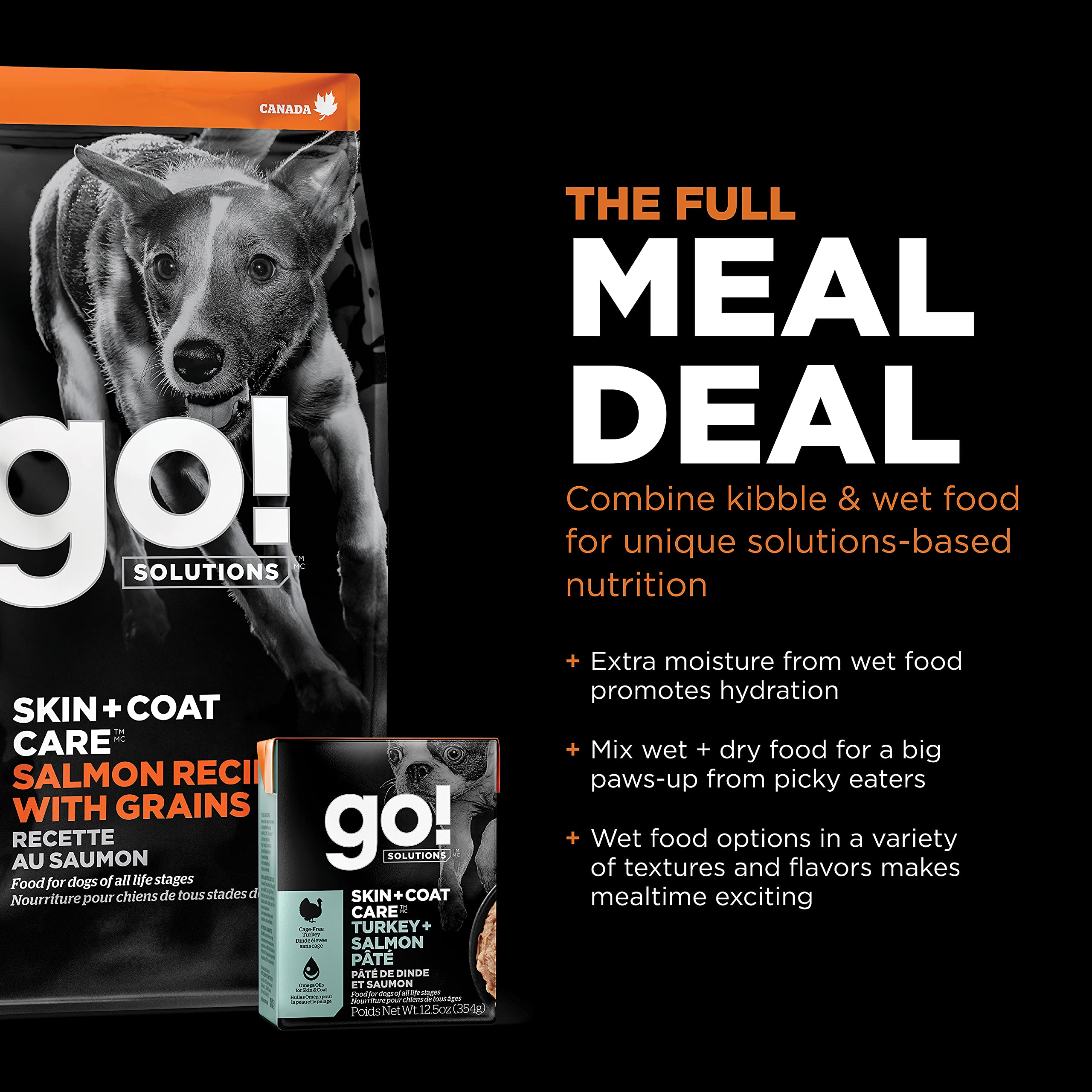 Go! Solutions Skin + Coat Care Salmon, sin pollo para dietas sensibles