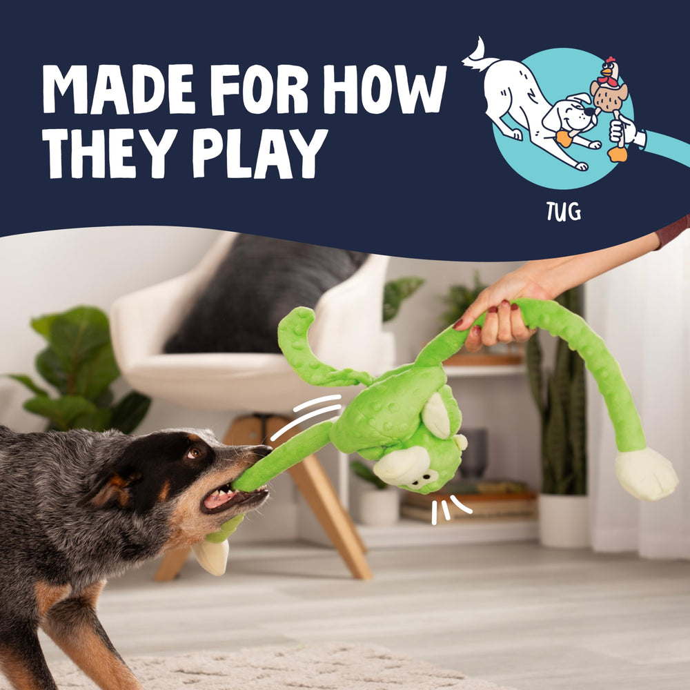 goDog Crazy Tugs Monkeys tejido burbuja suave para abrazar.