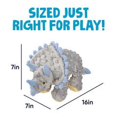 GoDog Dinos Frills costuras reforzadas para mayor durabilidad en mordidas.