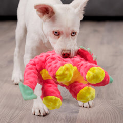 GoDog Dinos Frills, peluche avec siffleur intégré rose grand, stimulante.