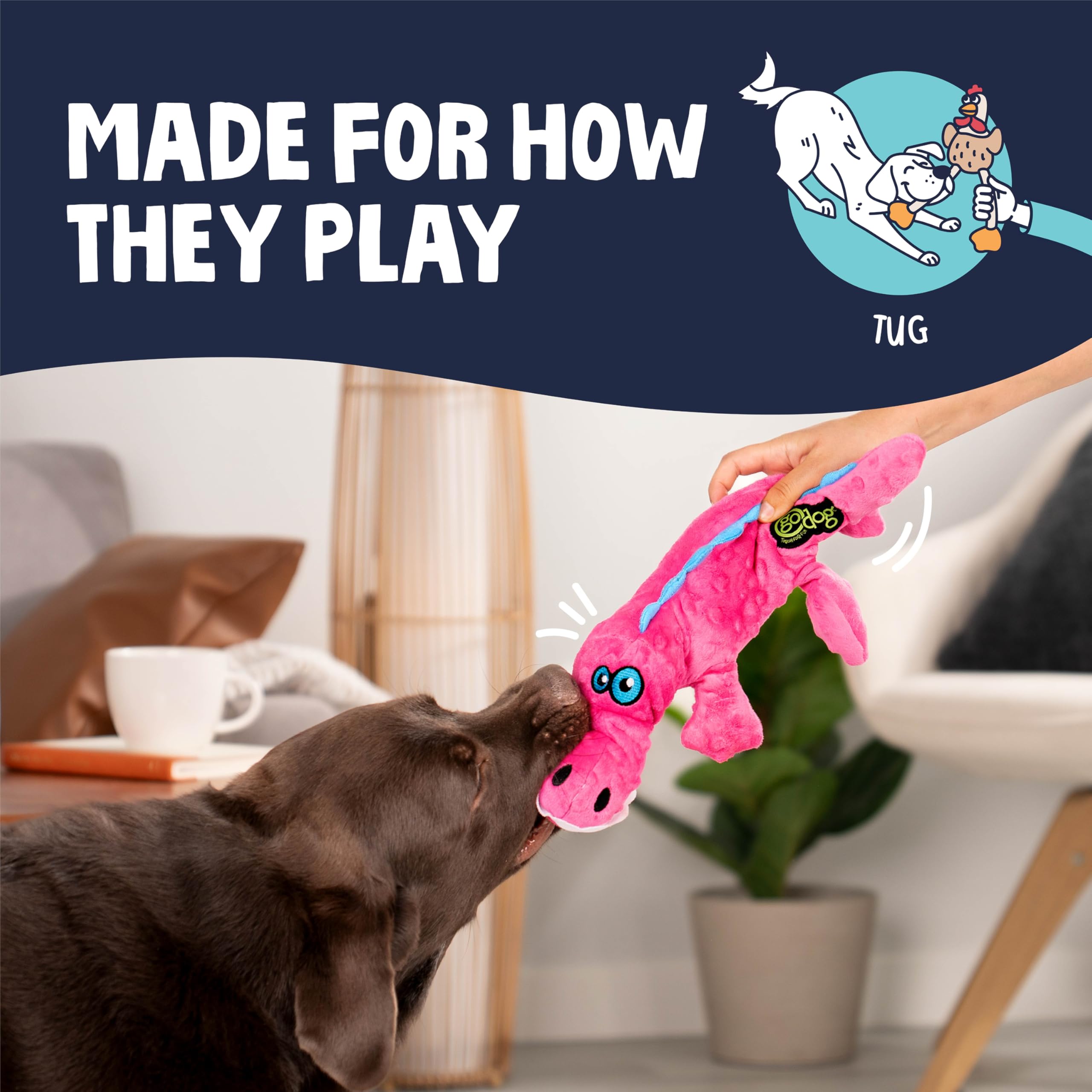 goDog Gators tejido duradero para sesiones de juego prolongadas en casa