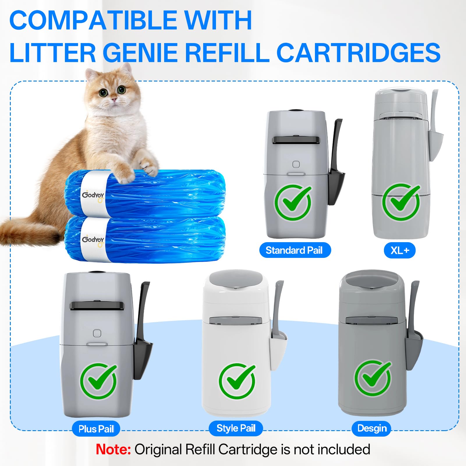Godyoy bolsas para Litter Genie Standard: compatibilidad fiable