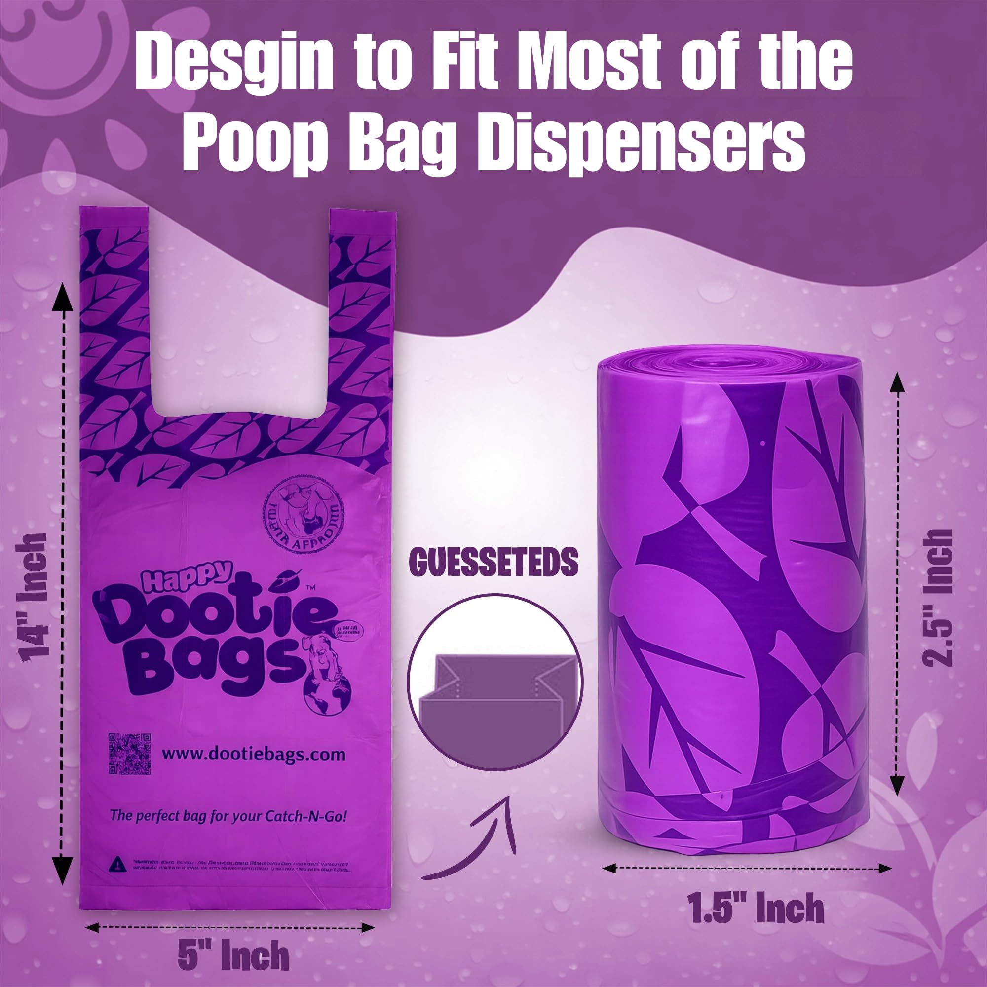 GoGo Stik Happy Dootie bolsas de almidón de maíz para limpieza responsable.