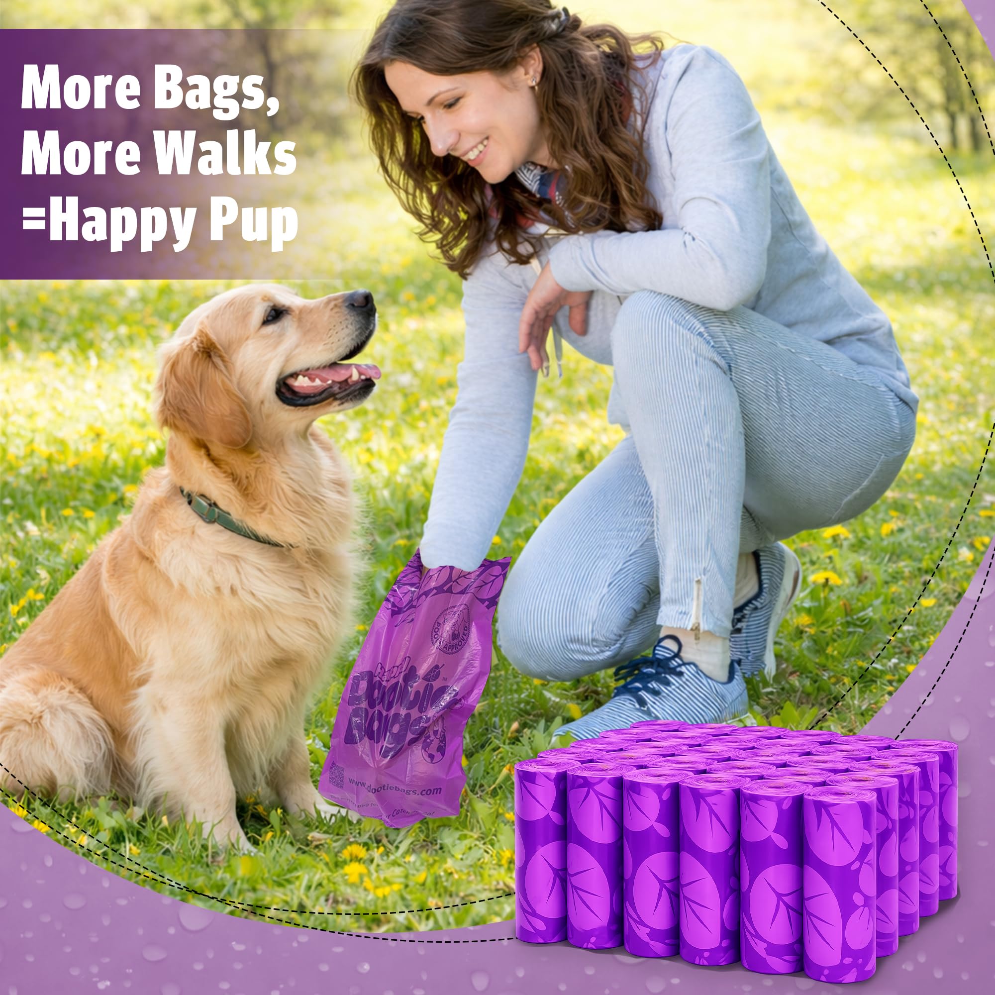 GoGo Stik Happy Dootie bolsas de tamaño mediano para perros medianos.
