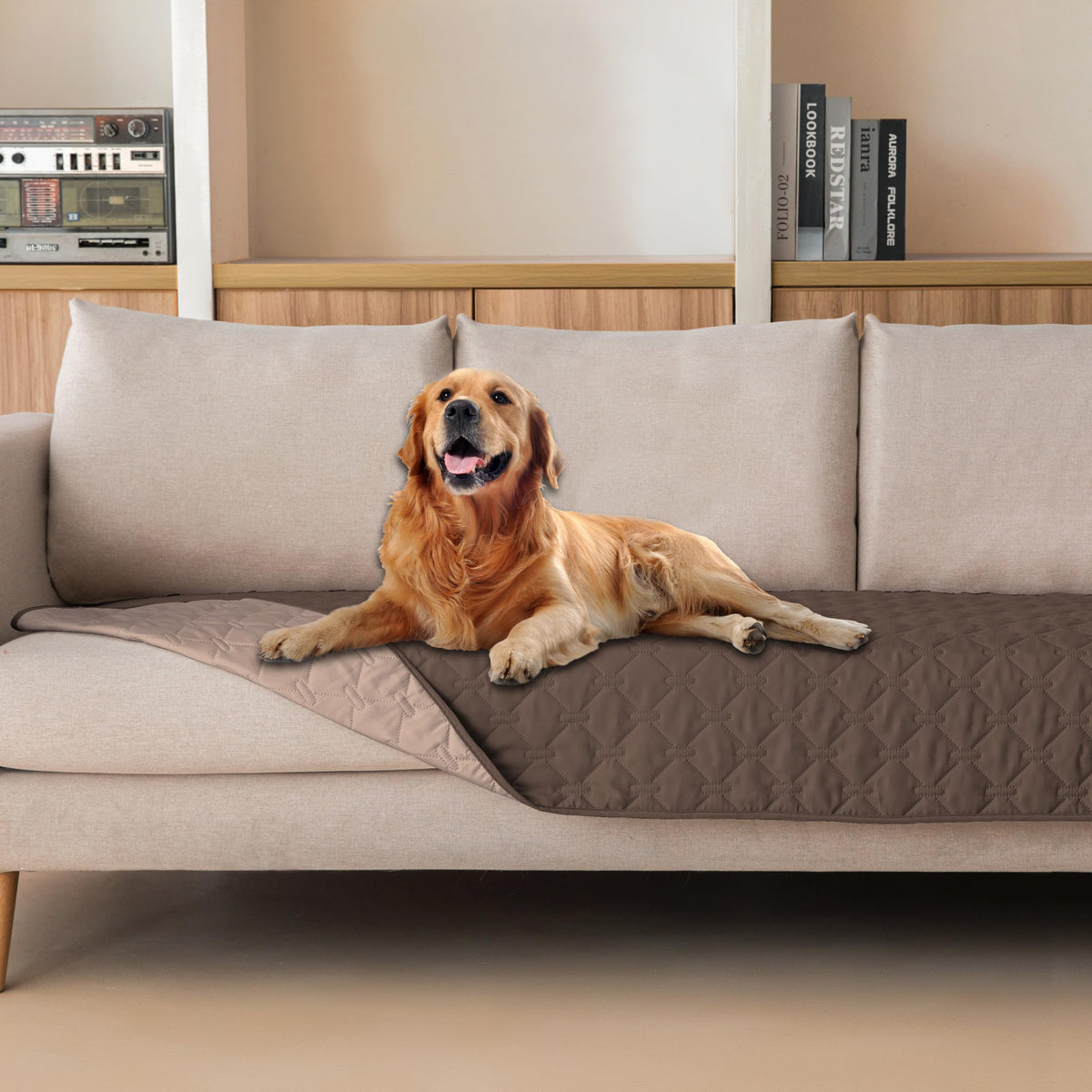 Cobertor para perros gogobunny dos caras reversible, protección versátil para muebles.