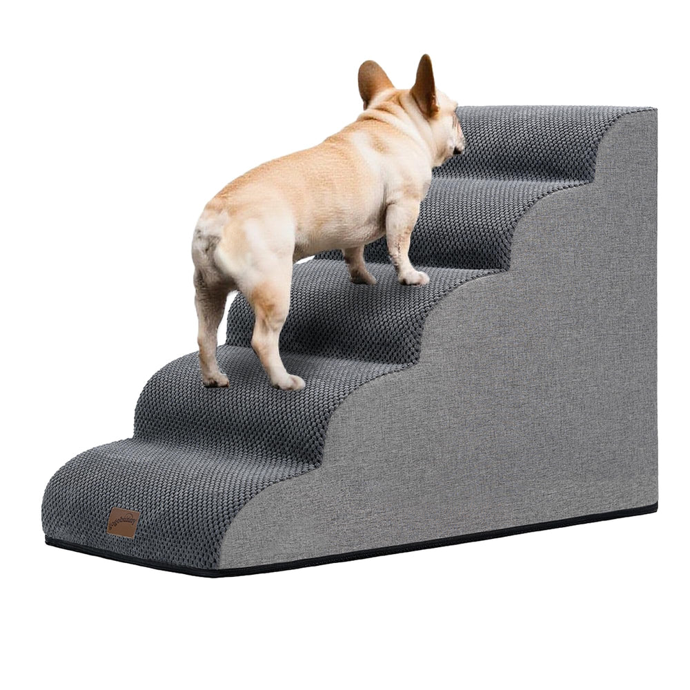 GoGoBunny rampa-escaleras para perro en cama alta; cómodo acceso diario