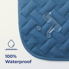 Manta gogobunny doble cara azul claro, reverso visible para cambio de look y comodidad.
