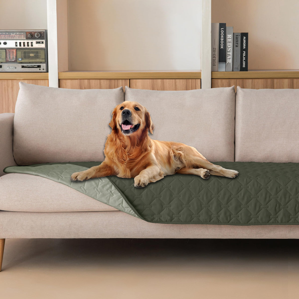 Manta gogobunny doble cara impermeable para perros protege el sofá con estilo.