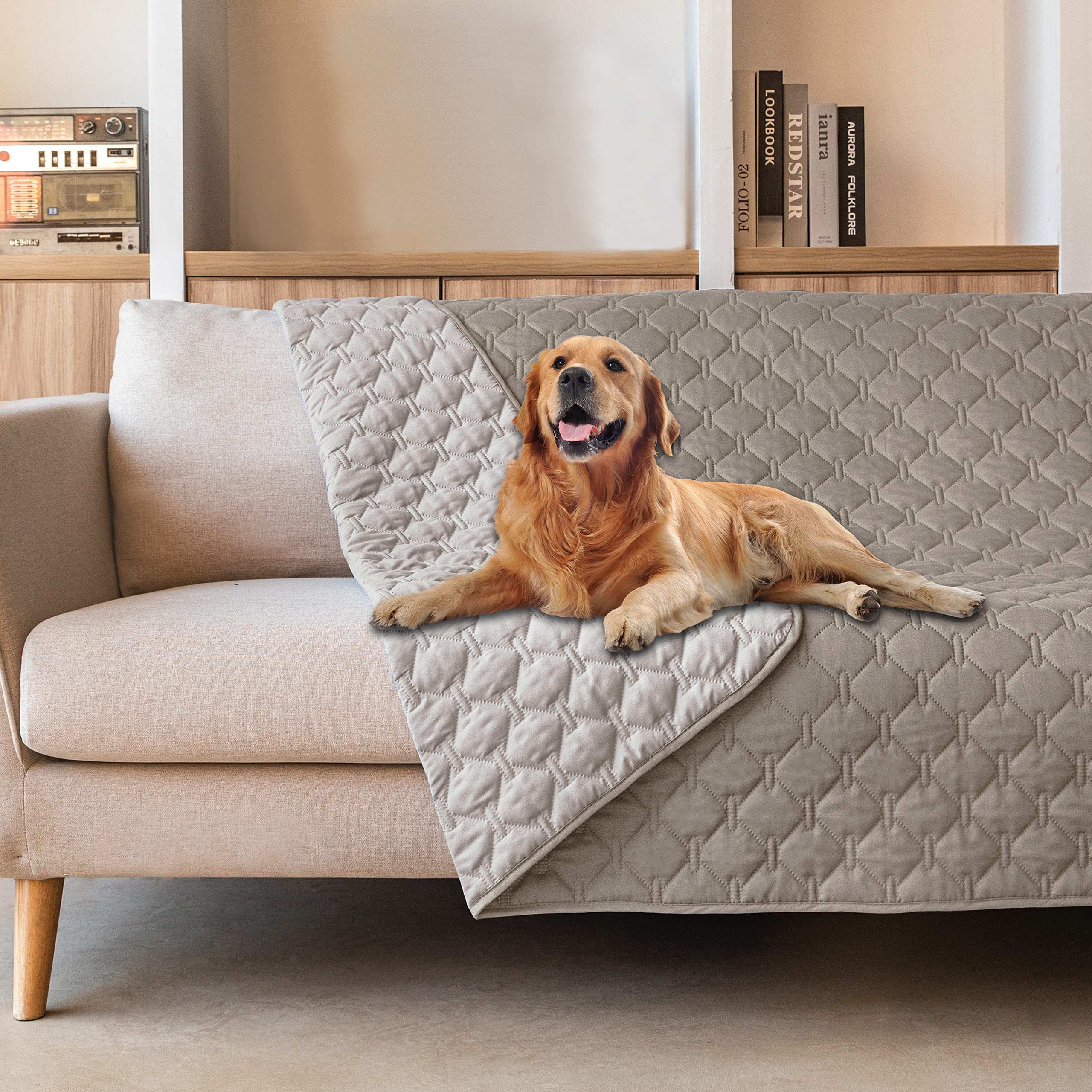 Manta gogobunny doble cara para perro, suave y confortable para dormir.