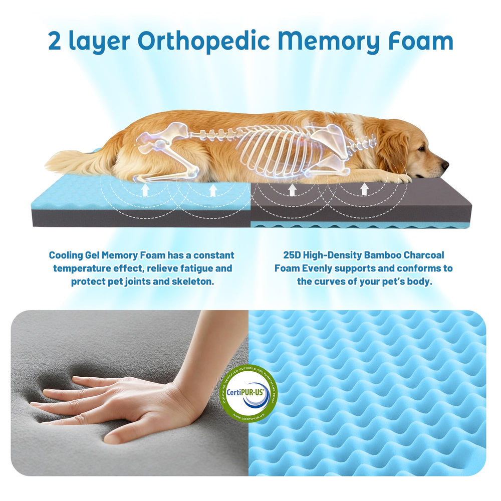 GOHOO PET cama-espuma-viscoelastica para perros grandes, soporte articular