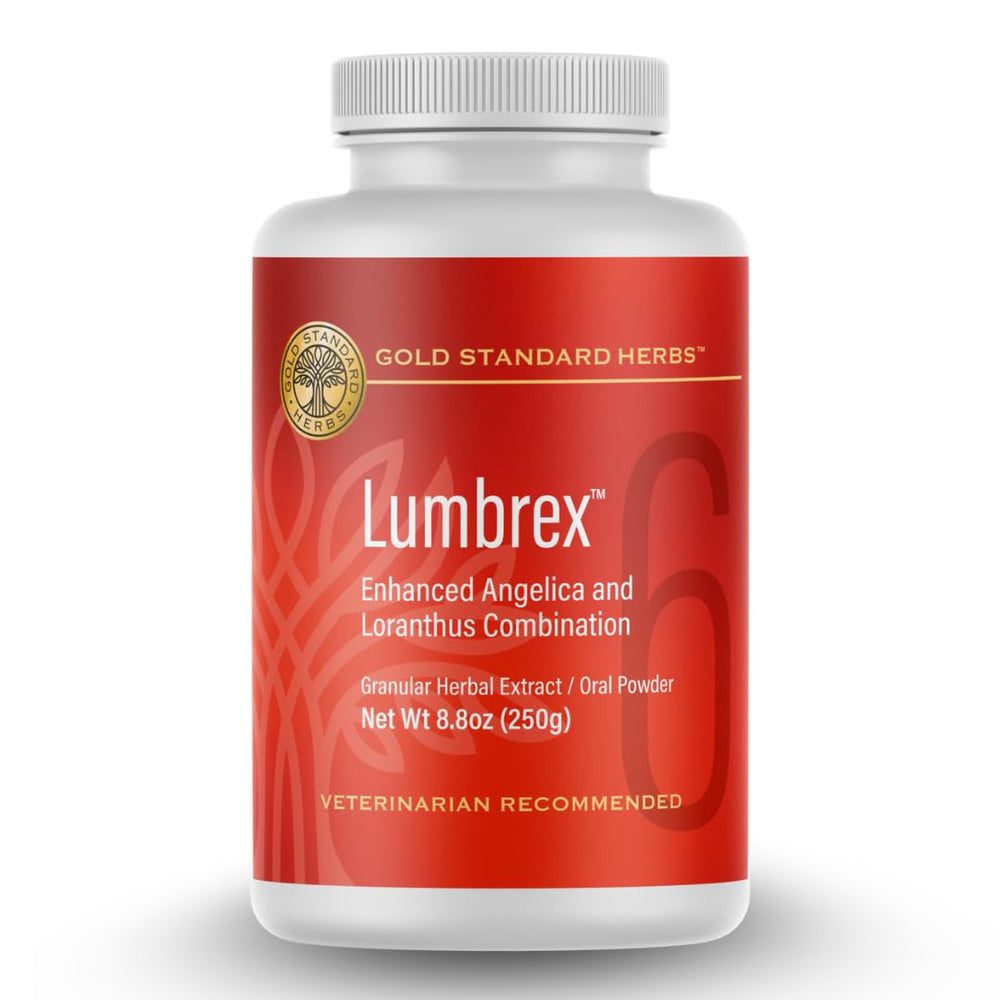 Lumbrex de Gold Standard Herbs en envase de polvo para apoyar la movilidad del perro