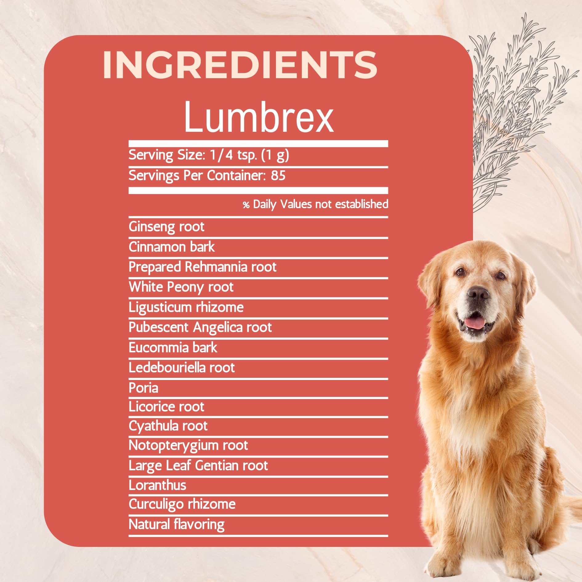 Lumbrex mezclado en alimento para una ingesta suave y conveniente.