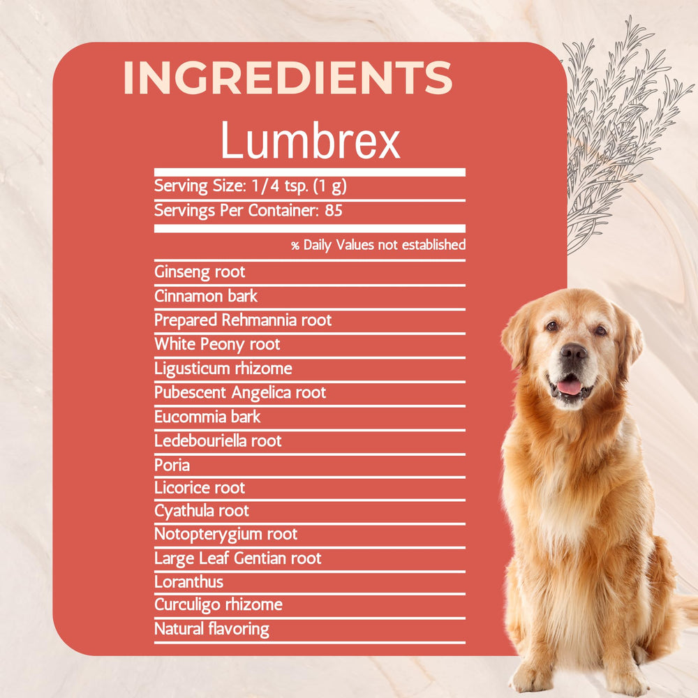 Lumbrex mezclado en alimento para una ingesta suave y conveniente.