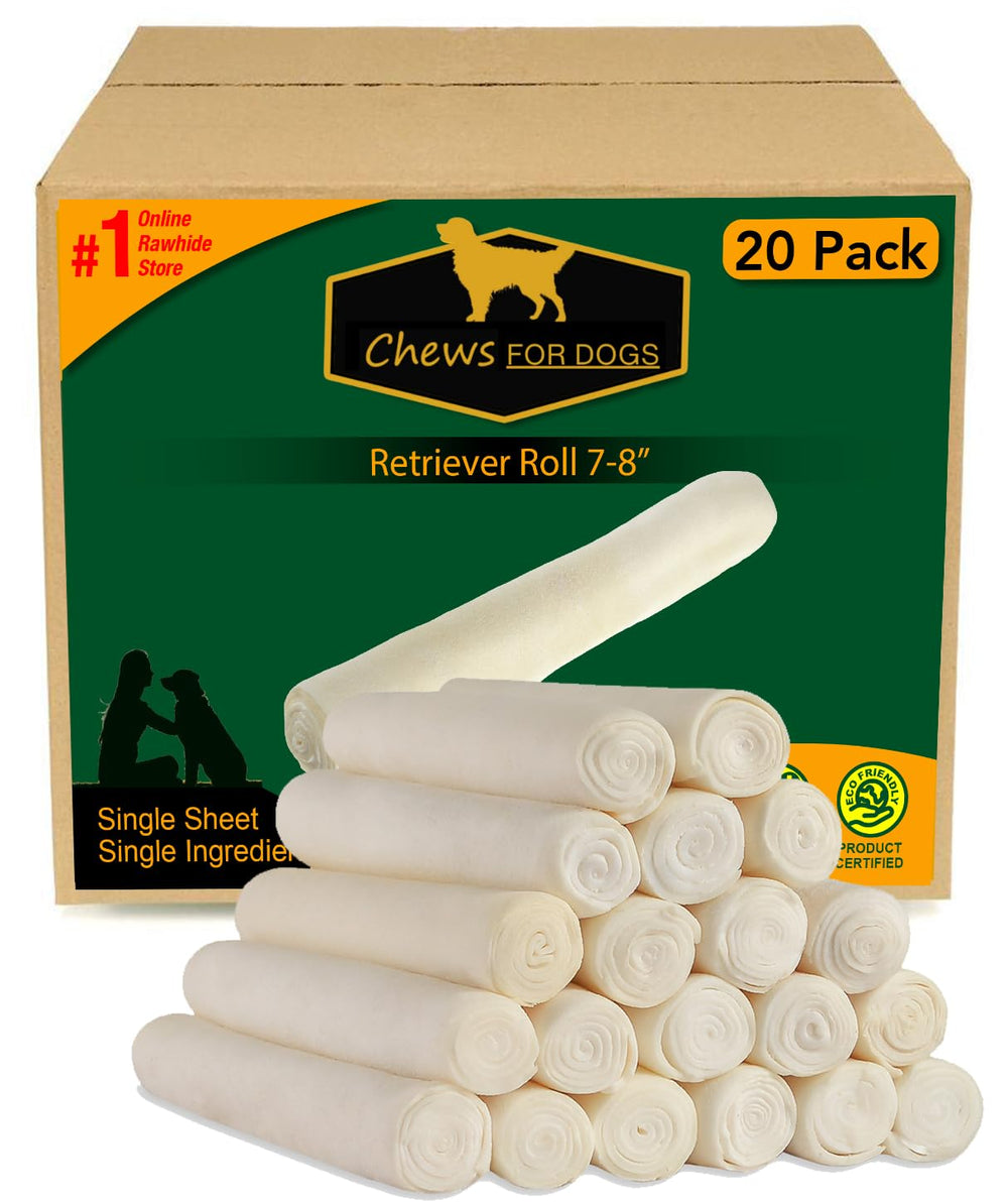 GOLDEN Chews rollo para retriever de 7-8 pulgadas, favorece la higiene bucal durante la masticación.