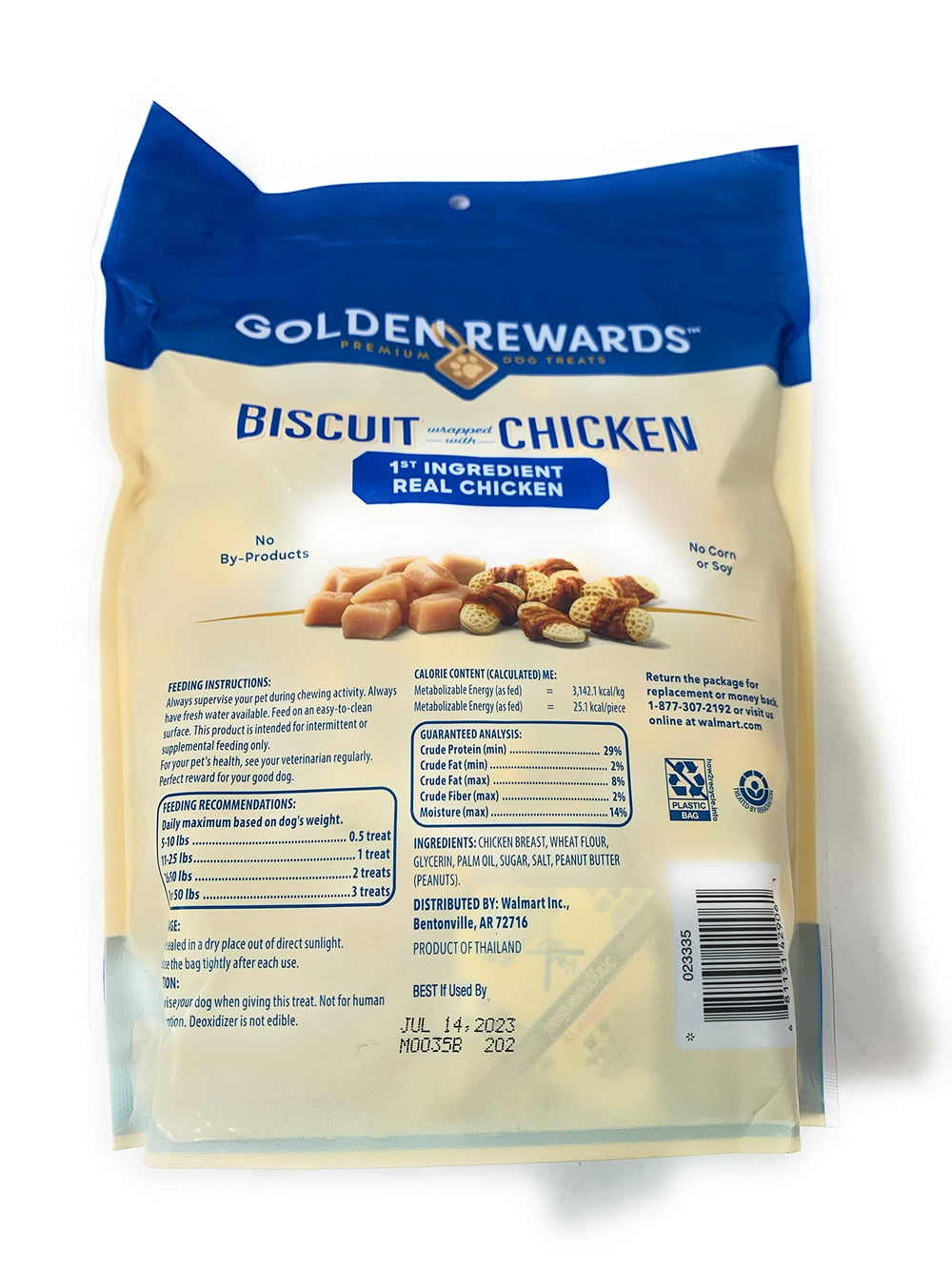 Galleta con pollo real Golden Rewards, ideal para premiar o entrenar