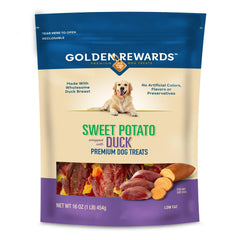 Golden|Rewards pato envuelto en batata, bocado sabroso para entrenamiento.