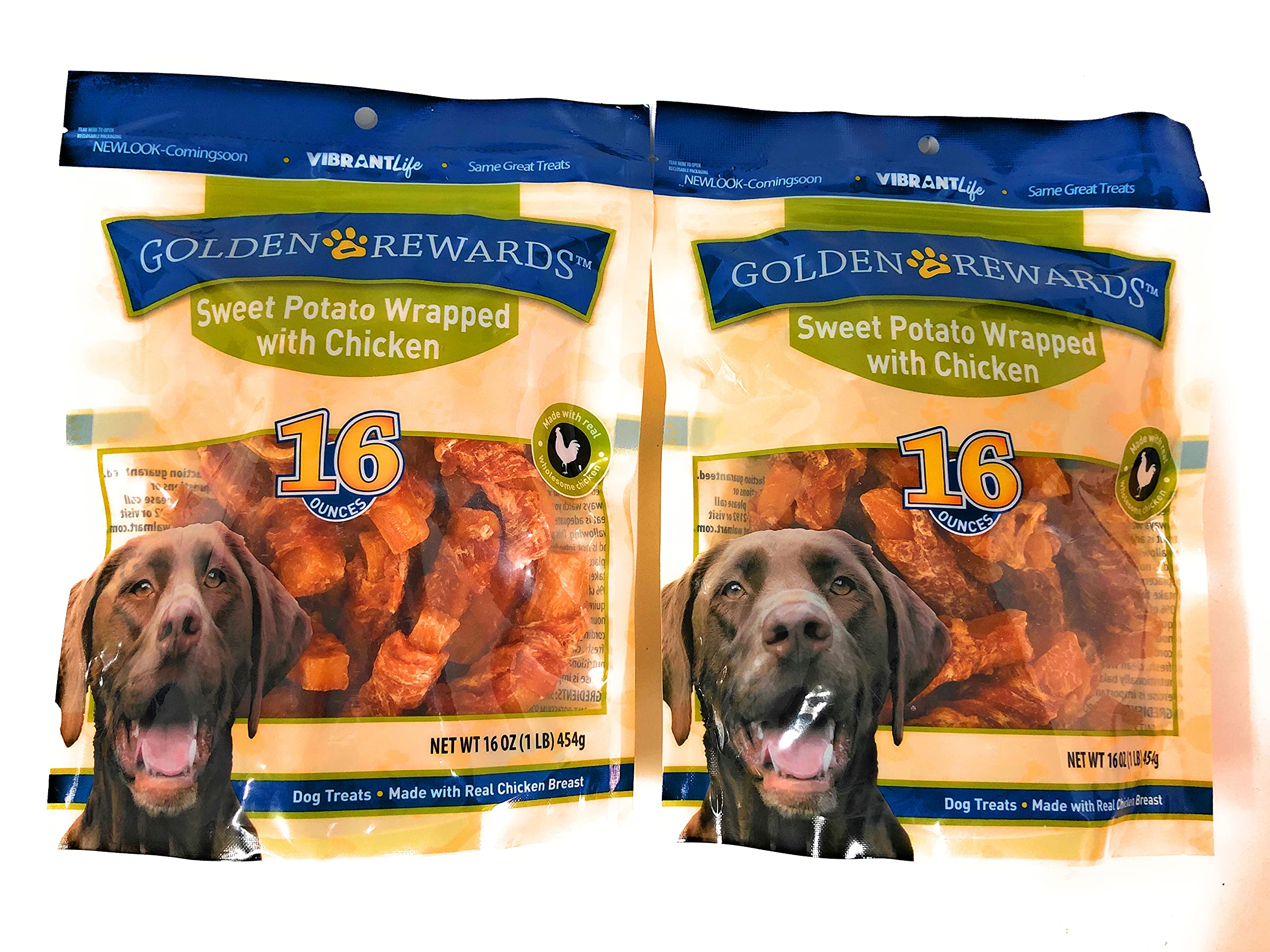 Golden Rewards Pollo con Batata, snack para perros con fibra y vitaminas