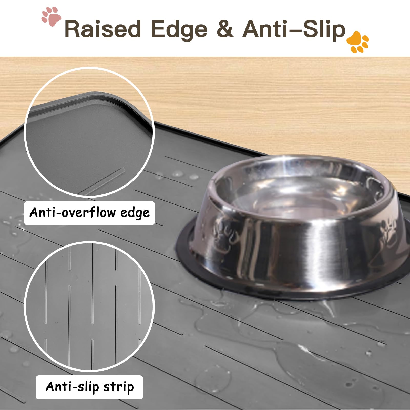 Goldleaf tapete de silicona 100% segura, fácil de limpiar para mascotas