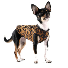 Gold Paw Duluth chaleco doble felpa para perro pequeño, estilo leopardo, comodidad para paseos