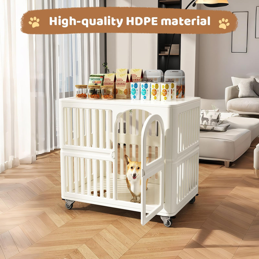 GOLDPOST pen para perros de plástico blanco, fácil limpieza