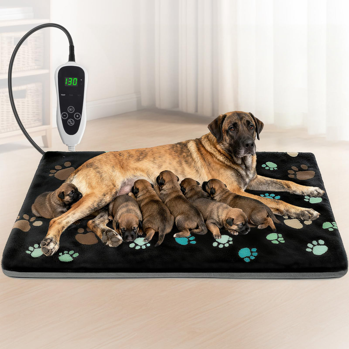 GOLOPET almohadilla calefactable para perros XL 47x30 con calor cómodo
