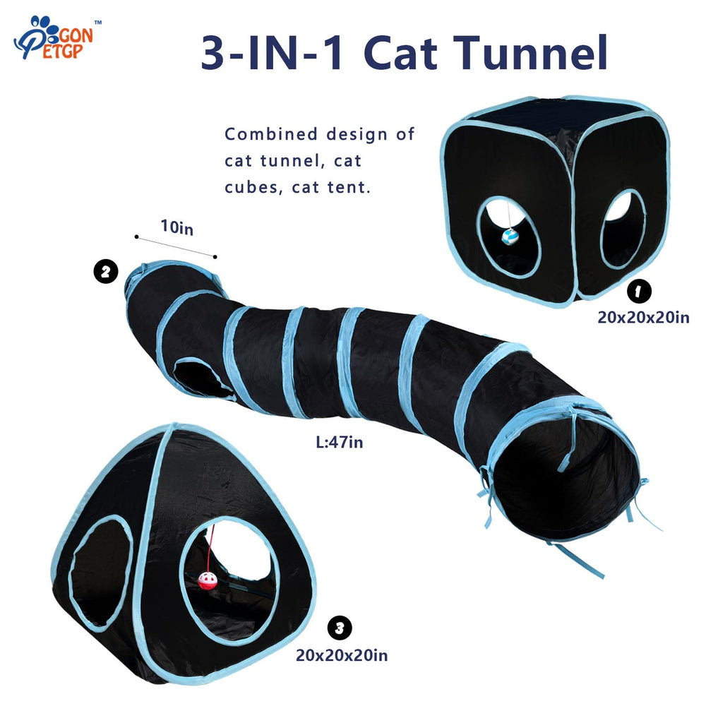 GONPETGP túnel de gato con entrada crinkle para estimulación sensorial.