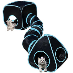 GONPETGP túneles para gatos, vista del conjunto 3 en 1 para juego y descanso.
