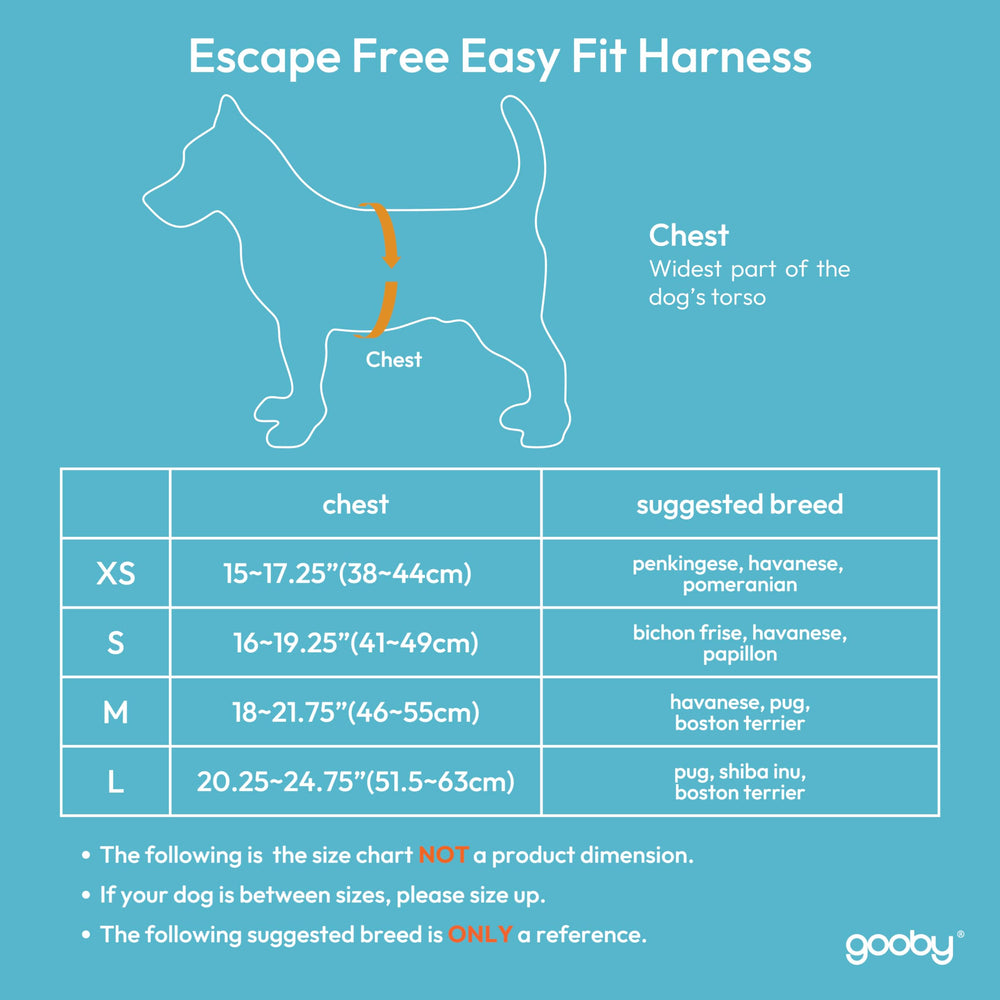 Gooby Escape Free Easy Fit para perros pequeños, ajuste cómodo.